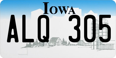 IA license plate ALQ305