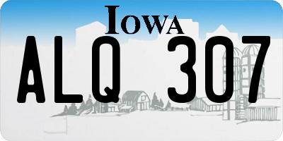 IA license plate ALQ307
