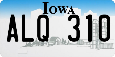 IA license plate ALQ310