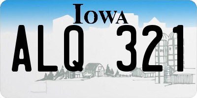 IA license plate ALQ321
