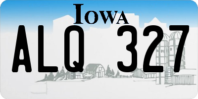 IA license plate ALQ327
