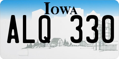IA license plate ALQ330