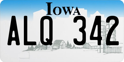 IA license plate ALQ342