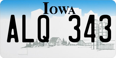 IA license plate ALQ343