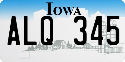 IA license plate ALQ345