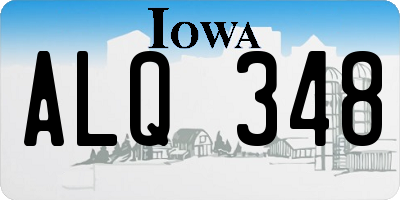IA license plate ALQ348