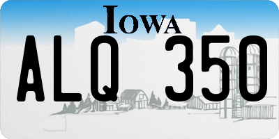 IA license plate ALQ350