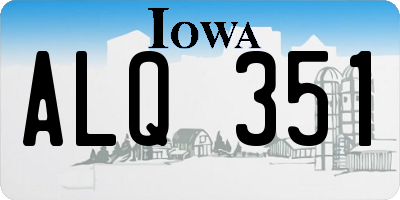 IA license plate ALQ351