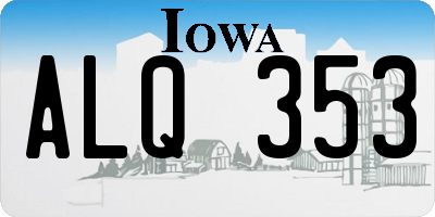 IA license plate ALQ353