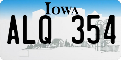 IA license plate ALQ354