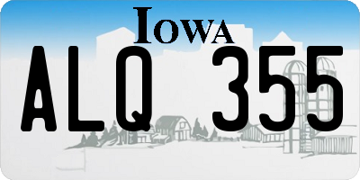 IA license plate ALQ355