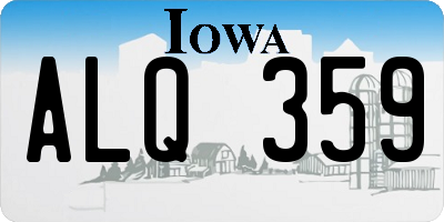 IA license plate ALQ359