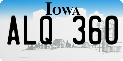 IA license plate ALQ360