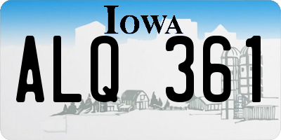 IA license plate ALQ361