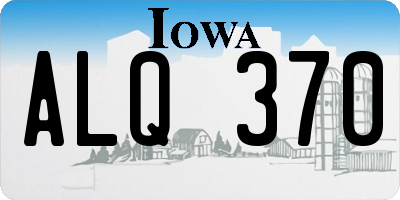 IA license plate ALQ370