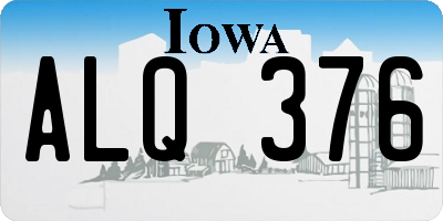 IA license plate ALQ376