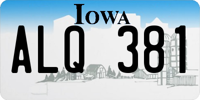 IA license plate ALQ381