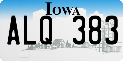 IA license plate ALQ383
