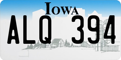 IA license plate ALQ394
