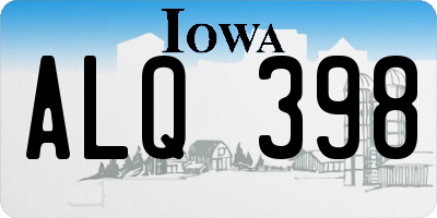 IA license plate ALQ398