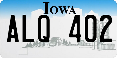IA license plate ALQ402