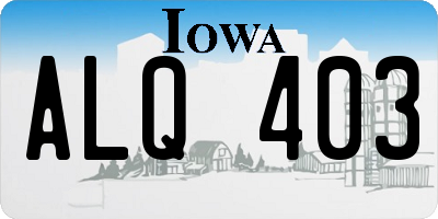 IA license plate ALQ403