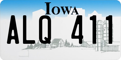 IA license plate ALQ411
