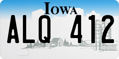 IA license plate ALQ412