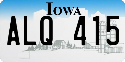IA license plate ALQ415