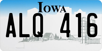 IA license plate ALQ416