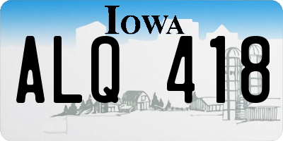 IA license plate ALQ418