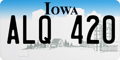IA license plate ALQ420