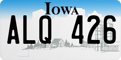 IA license plate ALQ426