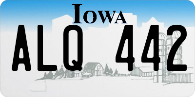 IA license plate ALQ442