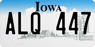 IA license plate ALQ447