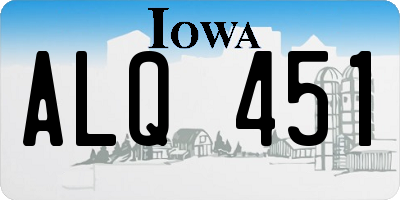 IA license plate ALQ451