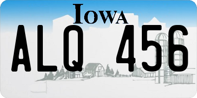 IA license plate ALQ456