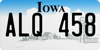 IA license plate ALQ458