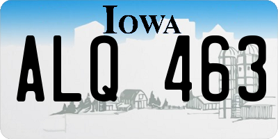 IA license plate ALQ463
