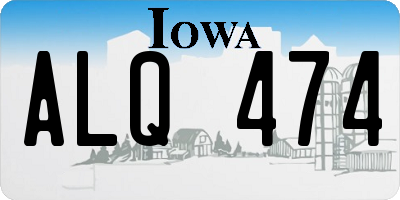 IA license plate ALQ474