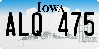 IA license plate ALQ475