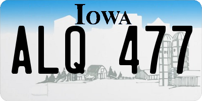 IA license plate ALQ477