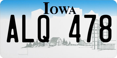 IA license plate ALQ478