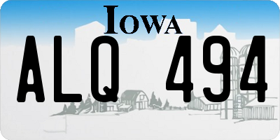 IA license plate ALQ494