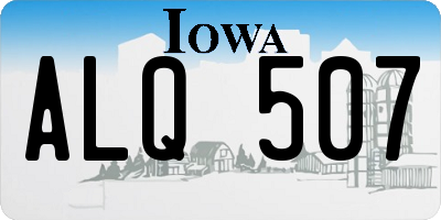 IA license plate ALQ507