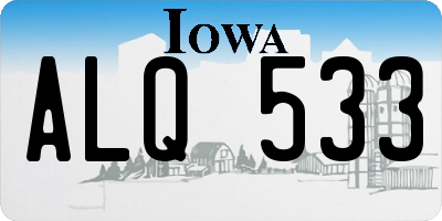 IA license plate ALQ533