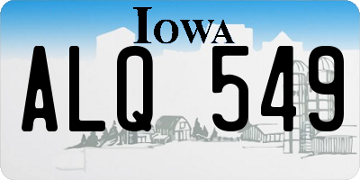 IA license plate ALQ549