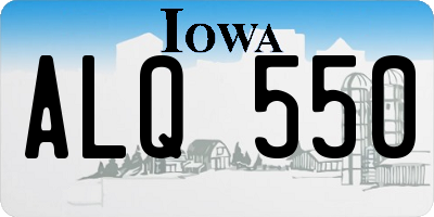 IA license plate ALQ550