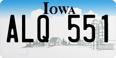 IA license plate ALQ551