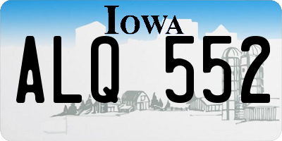 IA license plate ALQ552